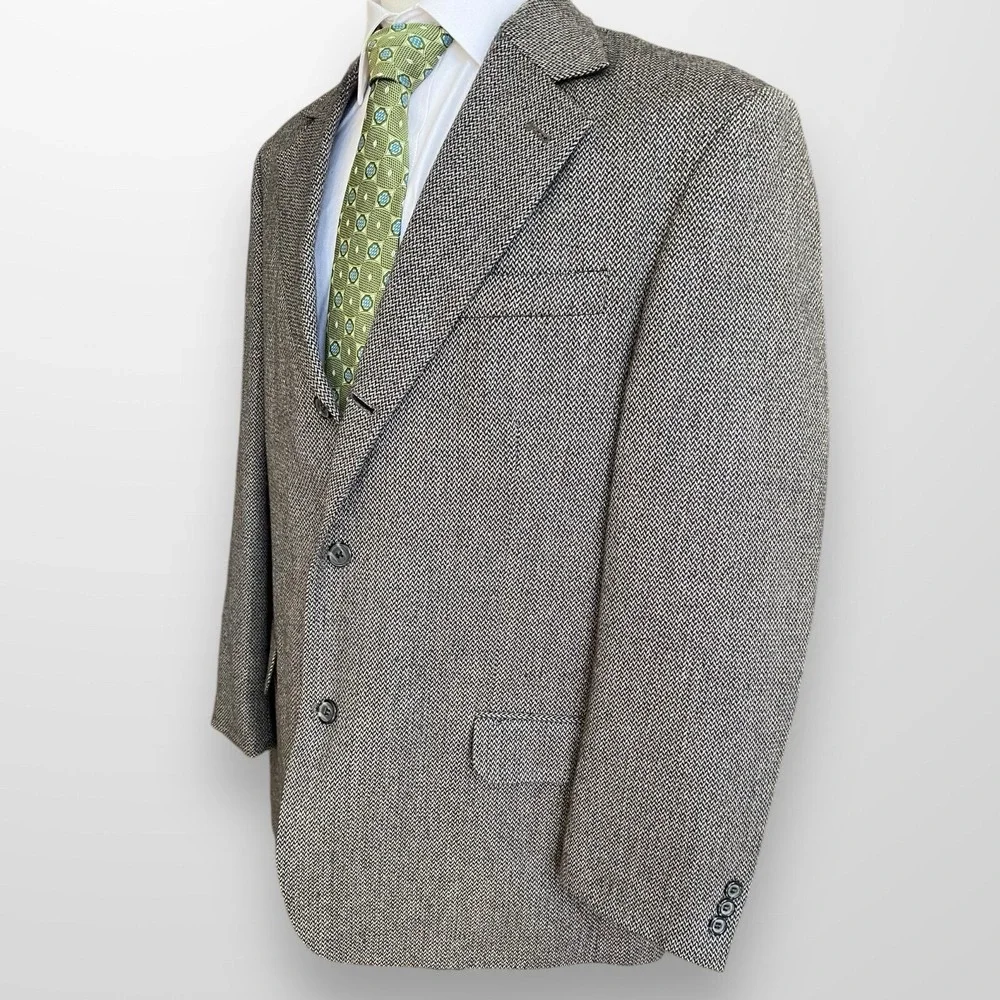 Allyn Saint George 44R Blazer Sport Coat 3/2 Roll Lambswool Suit Jacket‎ VTG